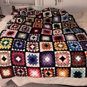 Handmade Multicolor Granny Square Blanket 😍😍
